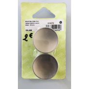 Bouton concave nickelé satiné