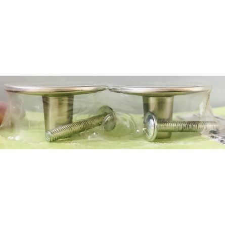 Bouton concave nickelé satiné