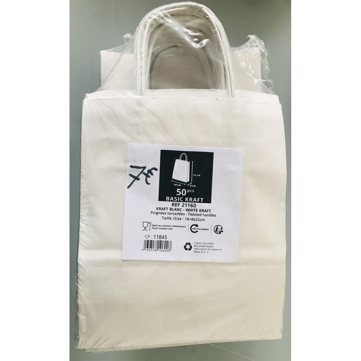 Lot de 50 sacs basic kraft