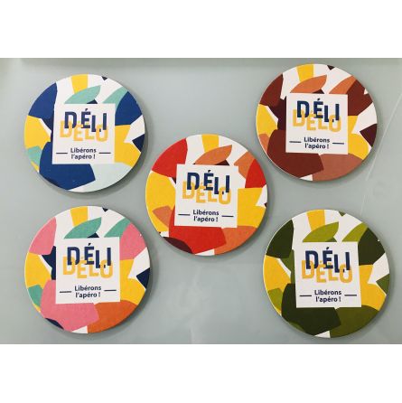 Lot de 10 sous verres colorés
