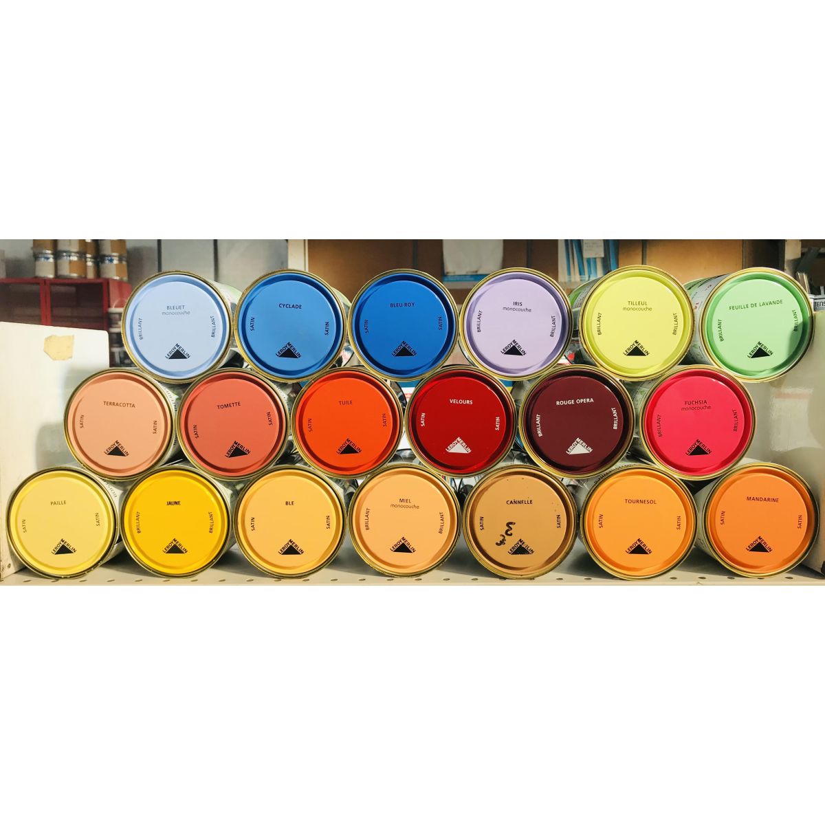 Palette de 800 pots peinture 0.5L boiseries intérieures