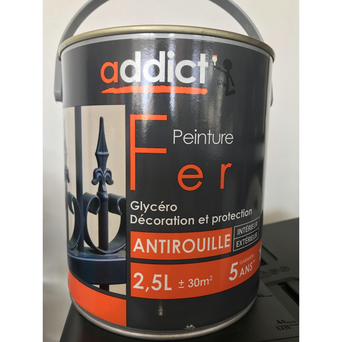 Peinture Fer 0.5 litre gris anthracite - ADDICT - - 213078Addict