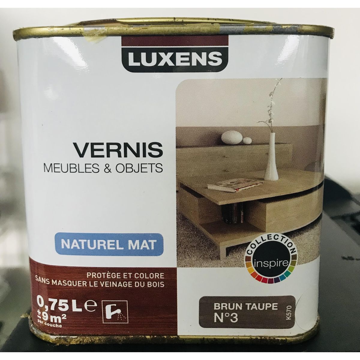 Vernis mat brun taupe 0.75L
