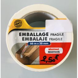 Adhésif Spécial "Emballage fragile" 66m x 50mm