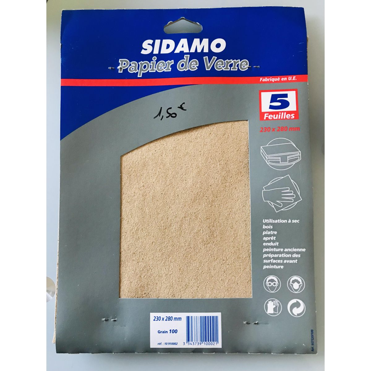 Papier de verre 230x280mm