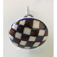 Bouton céramique marron/bleu