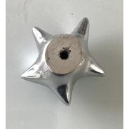 Bouton étoile argenté coeur bleu