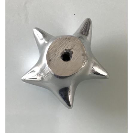 Bouton étoile argenté coeur bleu