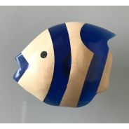 Bouton poisson bois et bleu