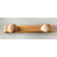 Porte manteau 2 patères bois clair 