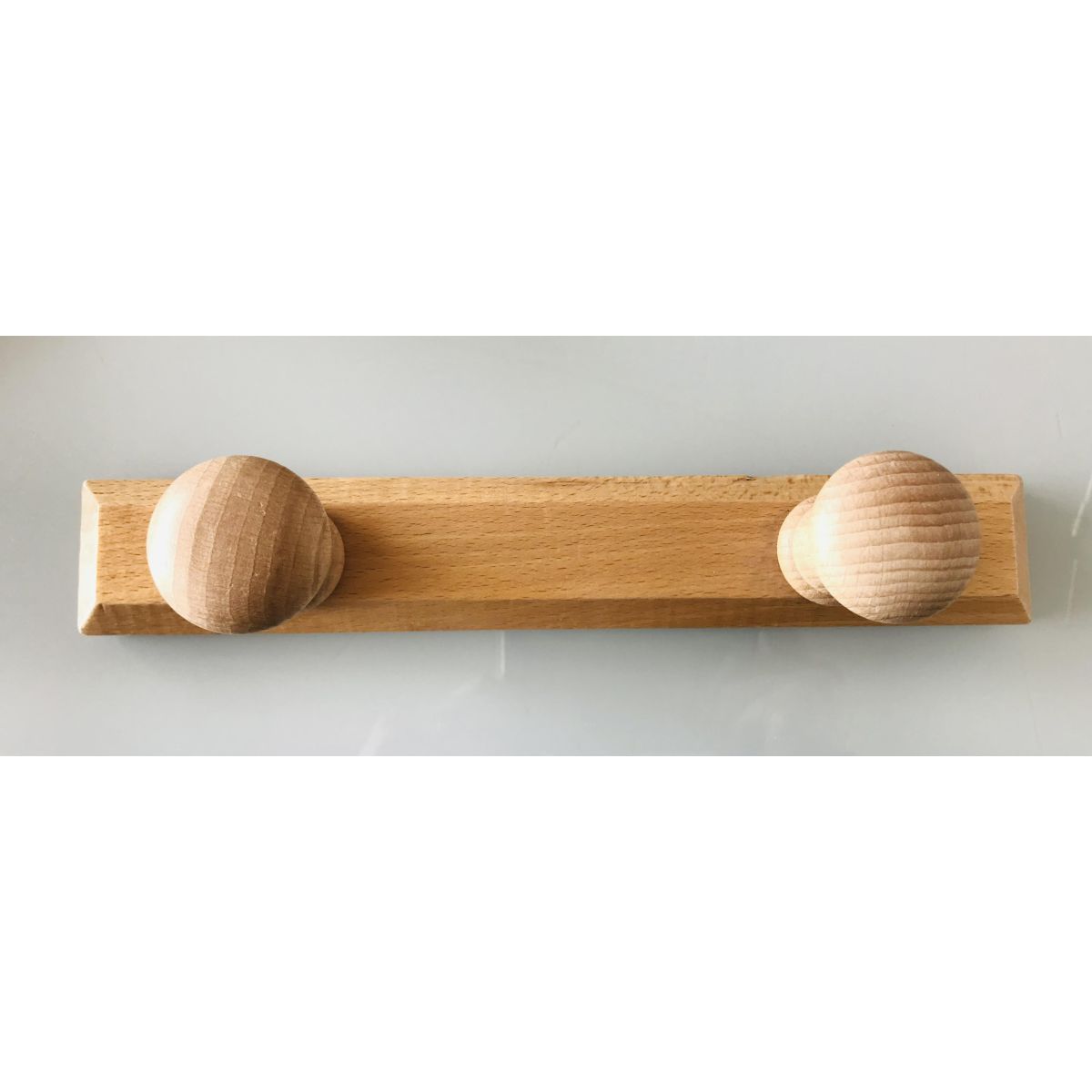 Porte manteau 2 patères bois clair 