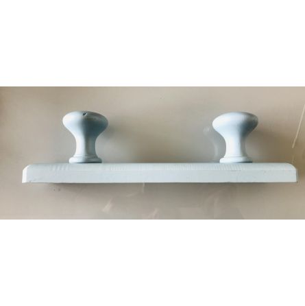 Porte manteau 2 patères bois bleu