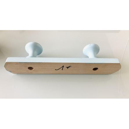 Porte manteau 2 patères bois bleu