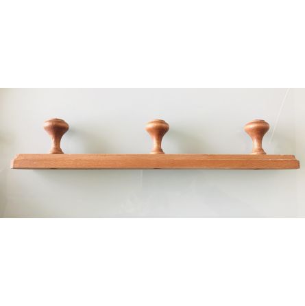 Porte manteau 3 patères bois foncé