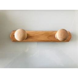 Porte manteau arrondi2 patères bois clair 